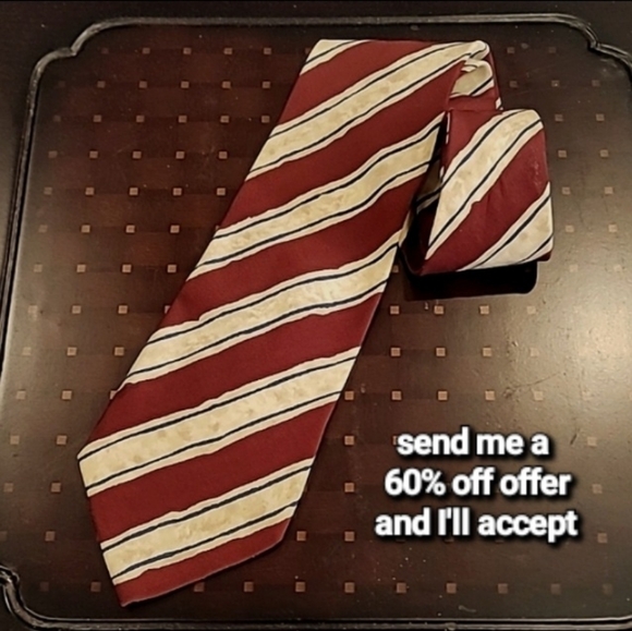 Hugo Boss Other - Hugo Boss All Silk 4" Wide Swiggle Striped Red White Blue Tie